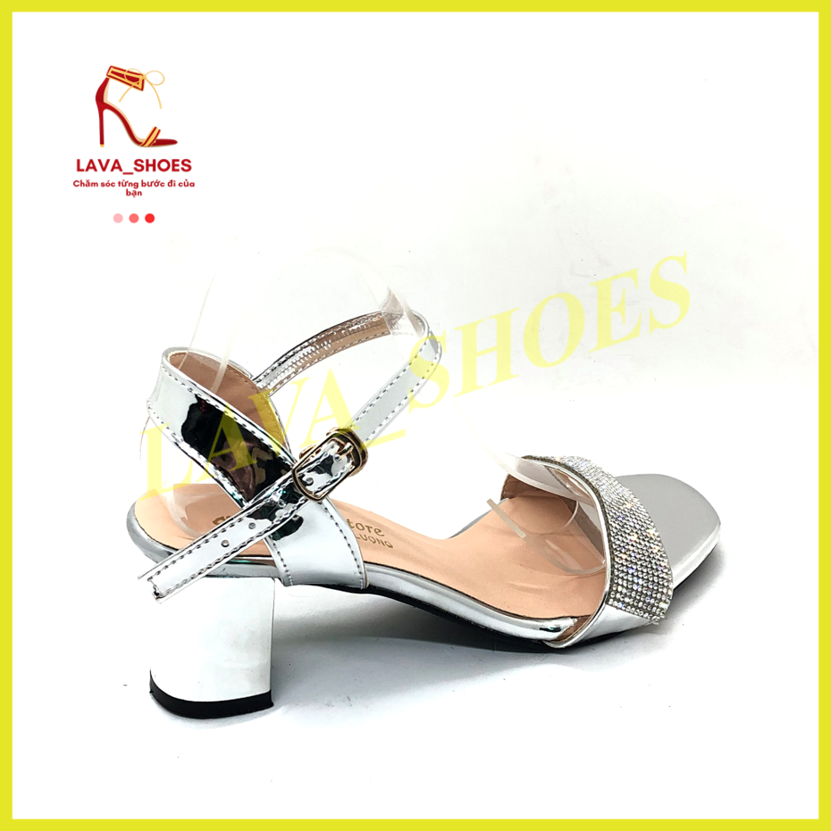 Giày Cao Gót 5p Da Bóng Quay đính hạt đá LZ048