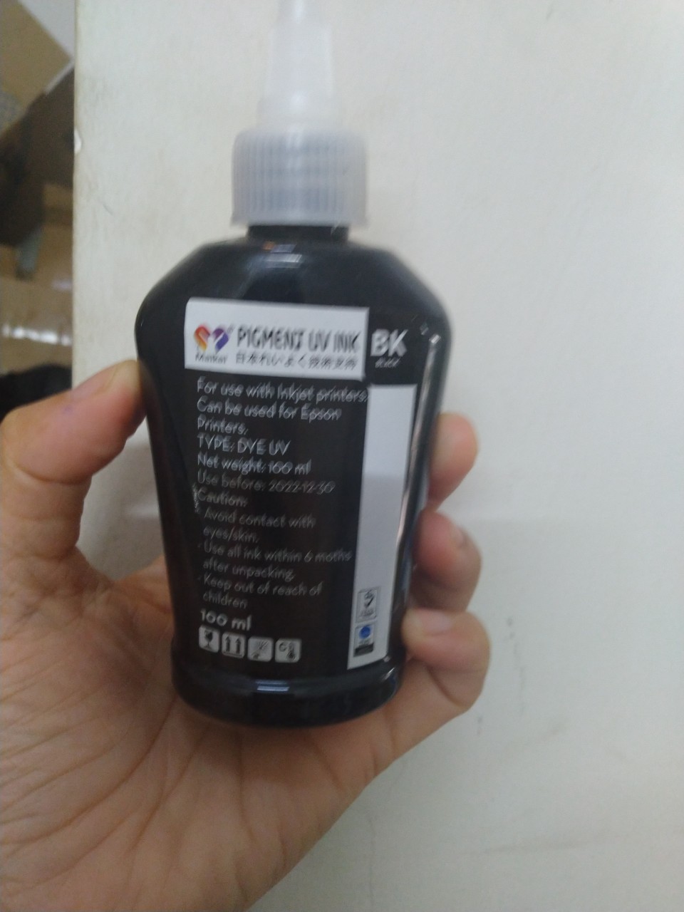 Mực Dầu (Pigment UV) chai màu đen loại 100ml