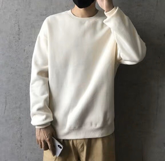 [Hoàn Tiền 15%] Áo Sweater Nỉ Bông Tay Dài Trơn Basic Unisex Nam Nữ