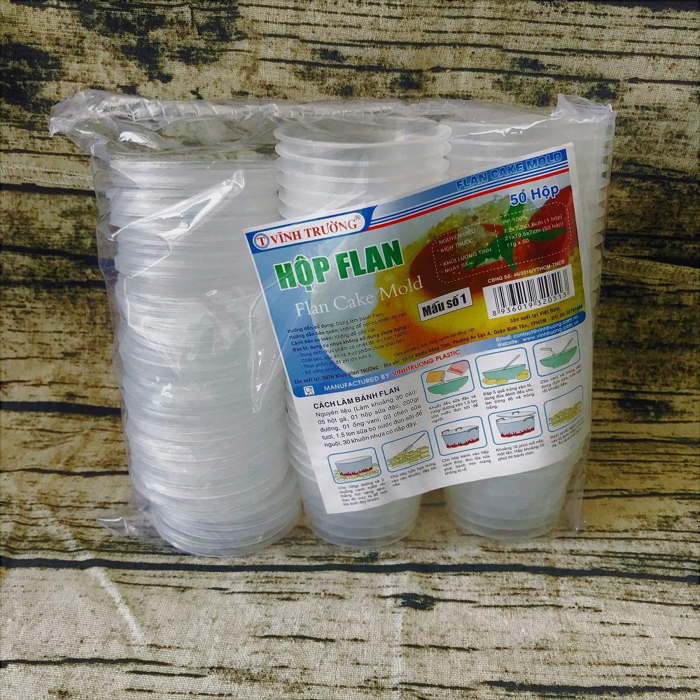 BỘ 50 KHUÔN BÁNH FLAN RAU CÂU SỮA CHUA  SỐ 7.2 CM CÓ KÈM NẮP ĐẬY ( MẪU SỐ 1)