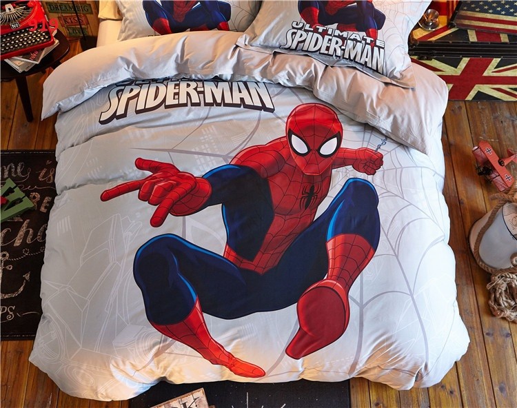 Bộ chăn ga gối spiderman 120*200 cho bé-gc0122mav919