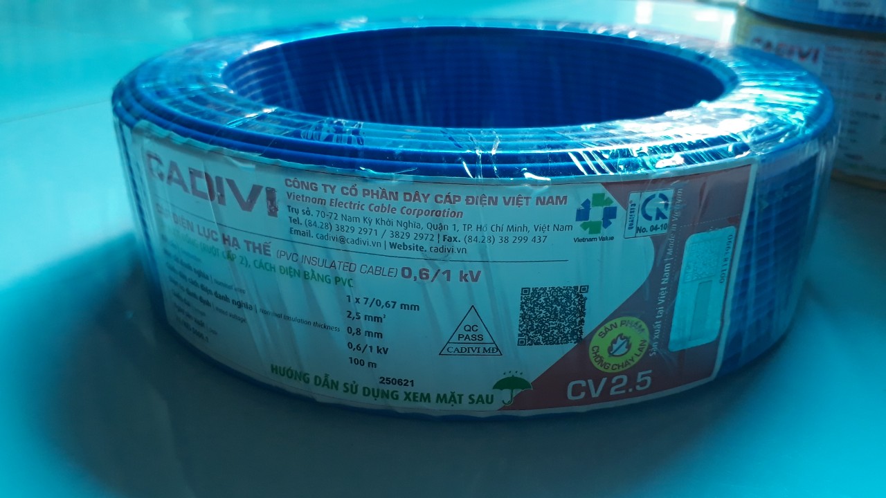 Dây Cadivi CV 2.5 cuộn 100m