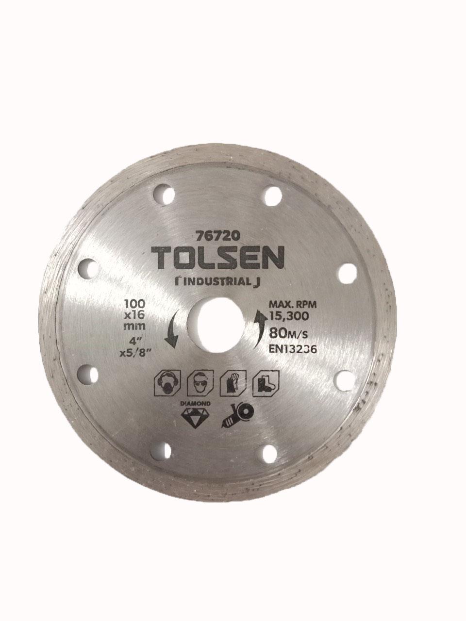 ĐĨA CẮT GẠCH KIM CƯƠNG TOLSEN 76720- 100(4"")X16mm
