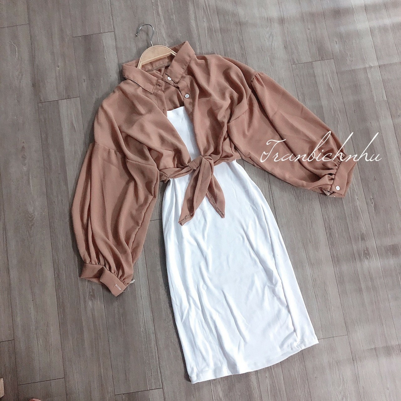 [HCM]SÉT ÁO VOAN KÈM ĐẦM BODY 2 DÂY