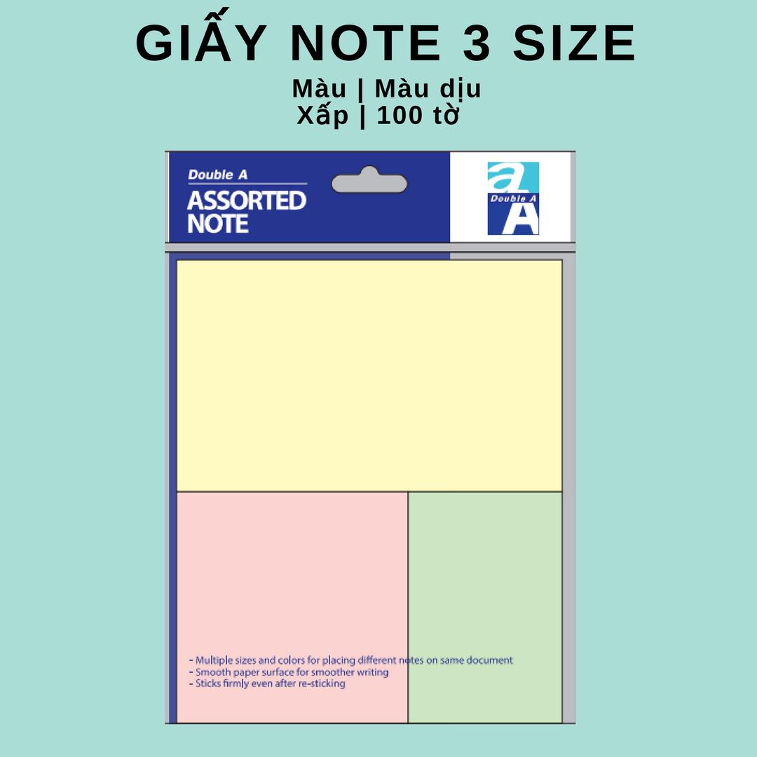 [HCM]Double A Giấy Nhớ 3 Size Màu Dịu