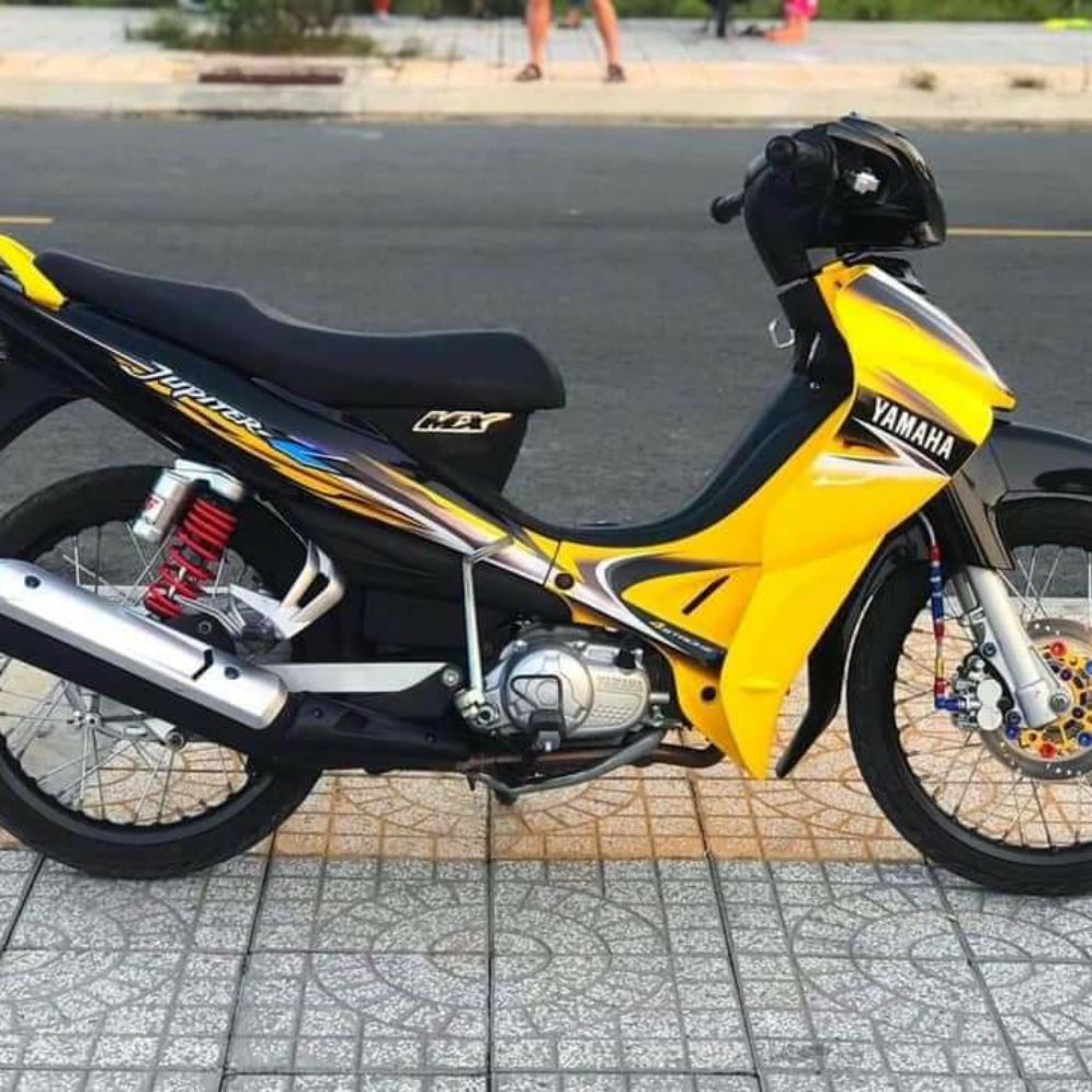 [HCM]Tem dán xe Jupiter  tem rời cao cấp 3 lớp bóng dan xe đen vàng