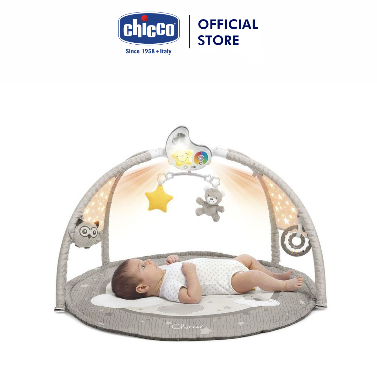 Thảm nằm kèm đồ chơi phát nhạc Chicco