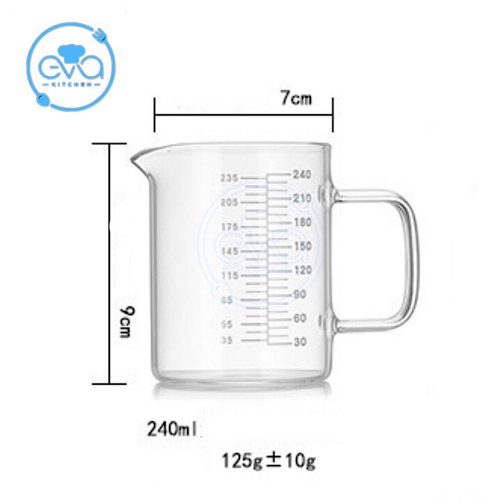 Ly Thuỷ Tinh Chia Vạch Đo Lường 240 Ml
