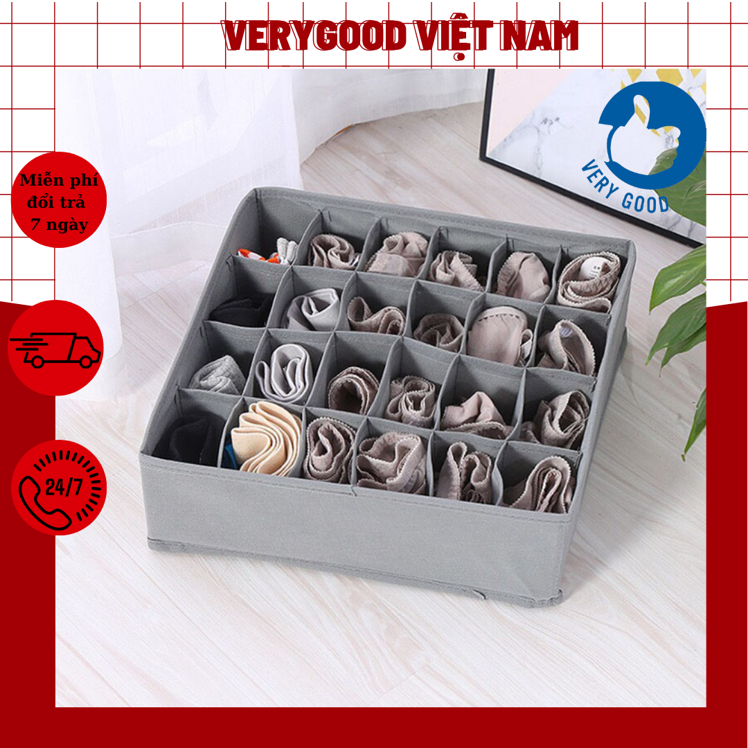 Sét 3 hộp vải đựng bảo quản đồ lót, quần áo tất, vớ bằng vải không dệt gọn gàng sang trọng - Hộp đựng đồ lót gấp gọn HL6 - Hộp đựng quần áo chia ngăn tiện lợi khay đựng đồ lót hộp vải đựng đồ lót