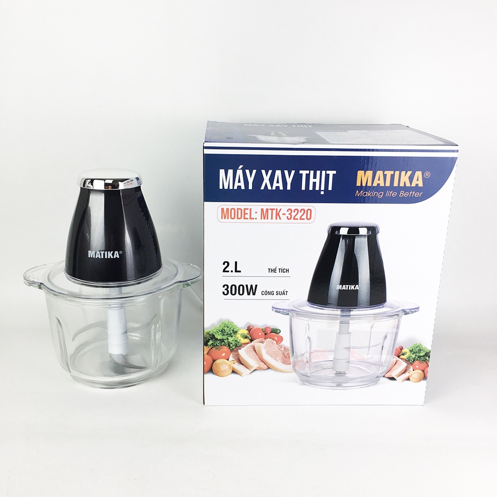 Máy Xay Thịt MATIKA 2L Cối Thủy Tinh MTK-3220