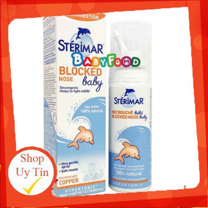 [HCM]Xịt cá heo cam nước Muối Biển Sterimar Pháp 100ml