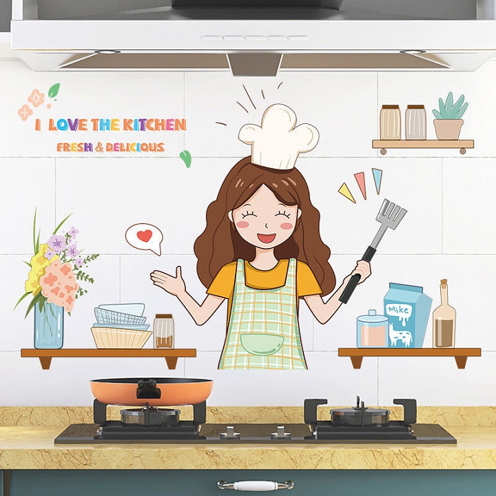 Decal dán bếp 3D Kích thướt 60x90 cm
