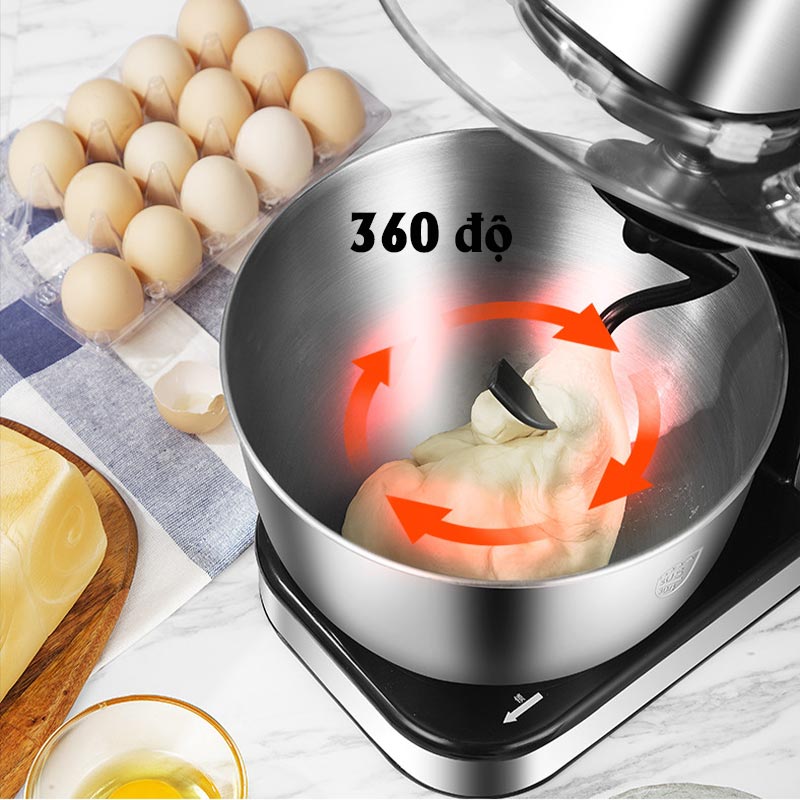 Máy trộn bột làm bánh đánh trứng đánh kem xay thịt xay trái cây cán sợi mì,sợi phở.... làm bếp toàn năng 9 trong 1, hàng chính hãng