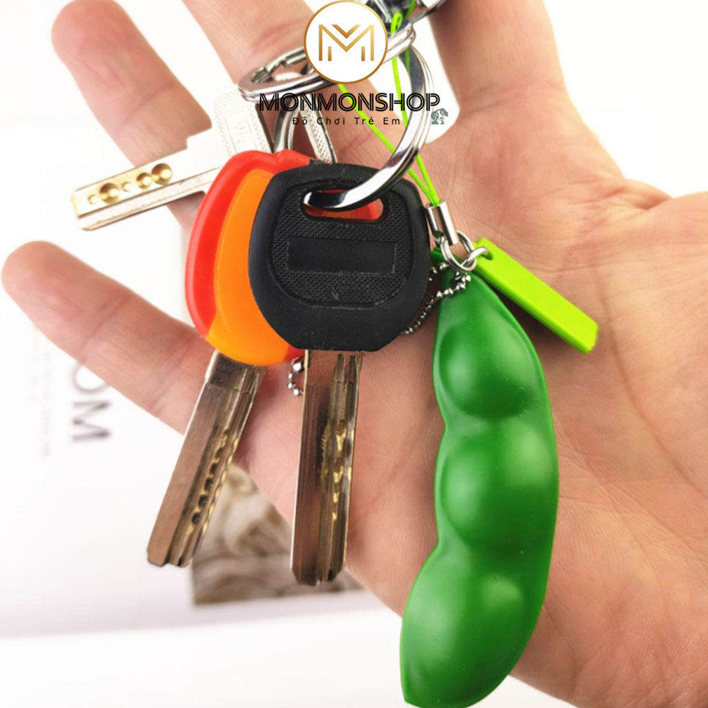 Móc Khóa Hạt Đậu(Đậu Hà Lan) Xả Stress dùng để bóp vui nhộn