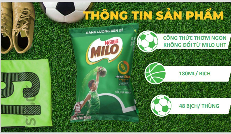 [COMBO 10 BỊCH] SỮA MILO DẠNG BỊCH NƯỚC PHA SẴN 180ML