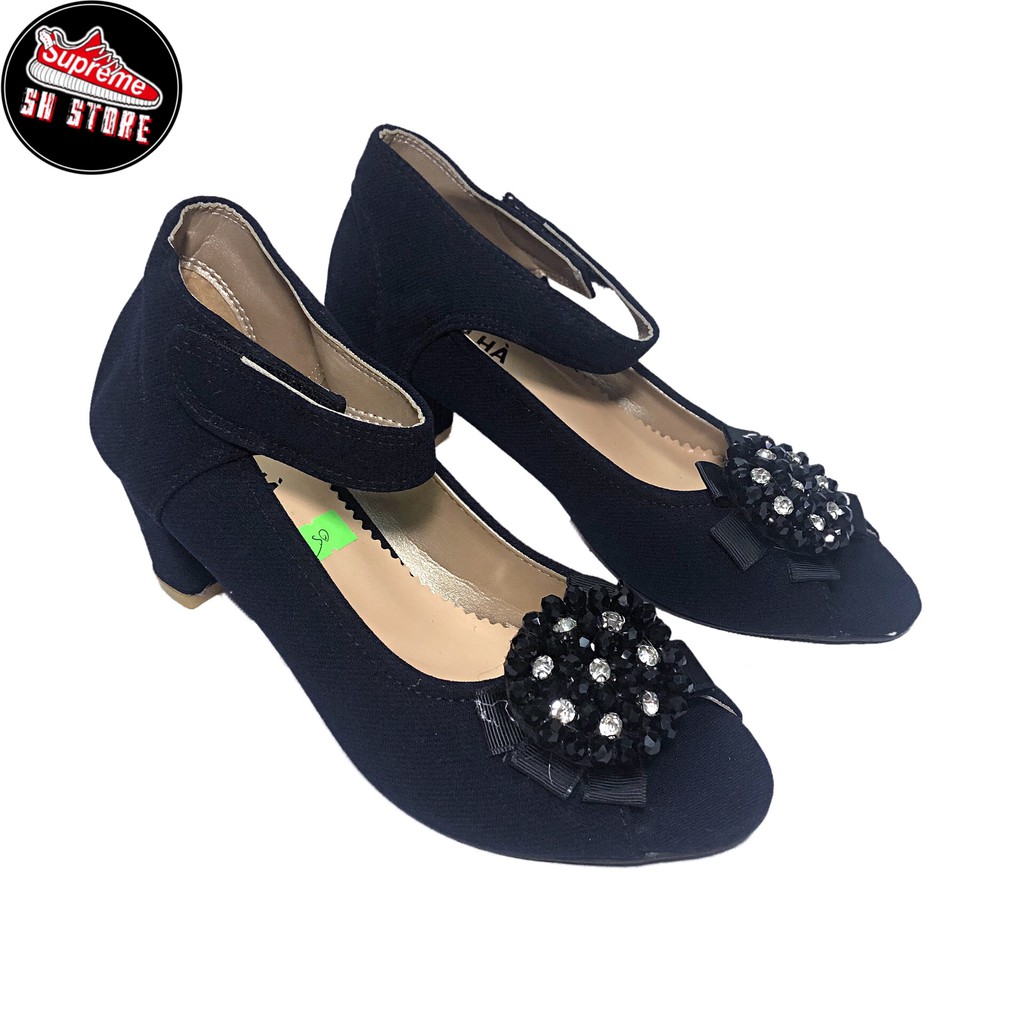 Giầy sandan cao gót 5p da bò 100% SƠN HÀ