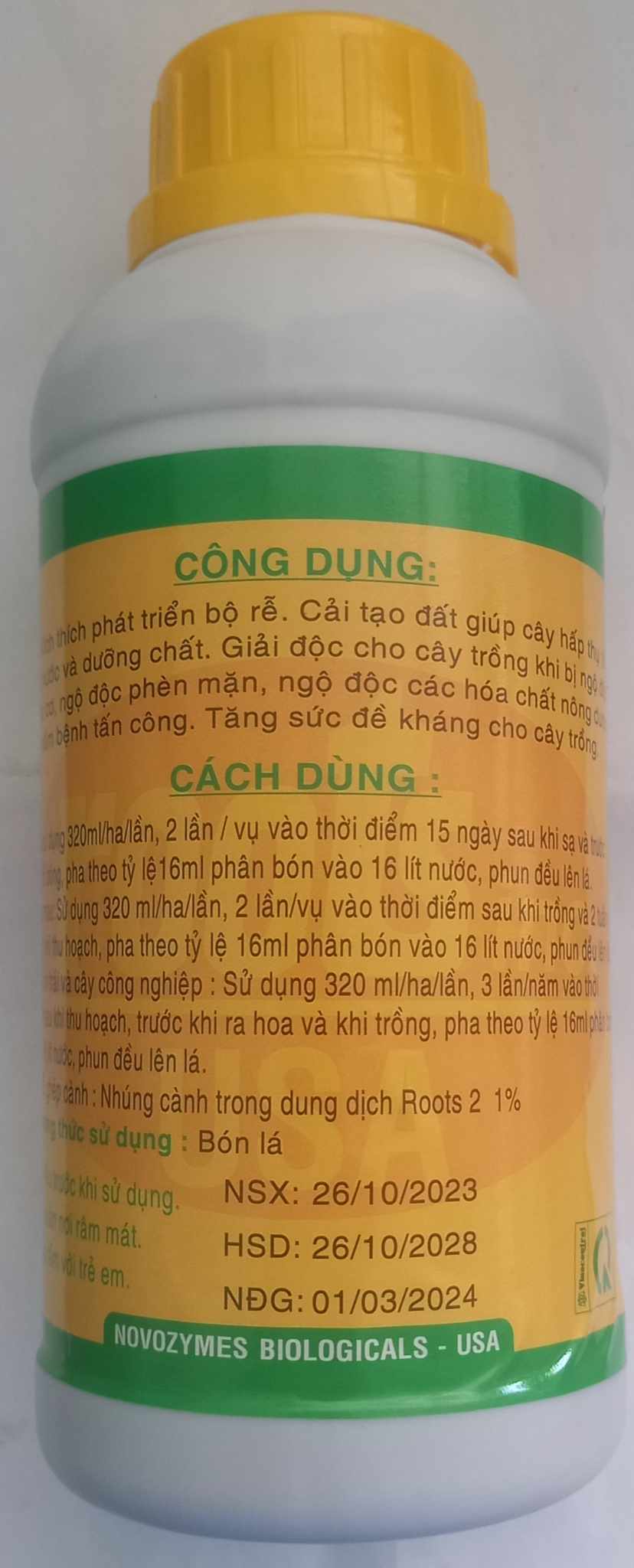 Phân Bón Lá Hữu Cơ Sinh Học ROOTS 2 ( 500ml), cho tất cả cây trồng