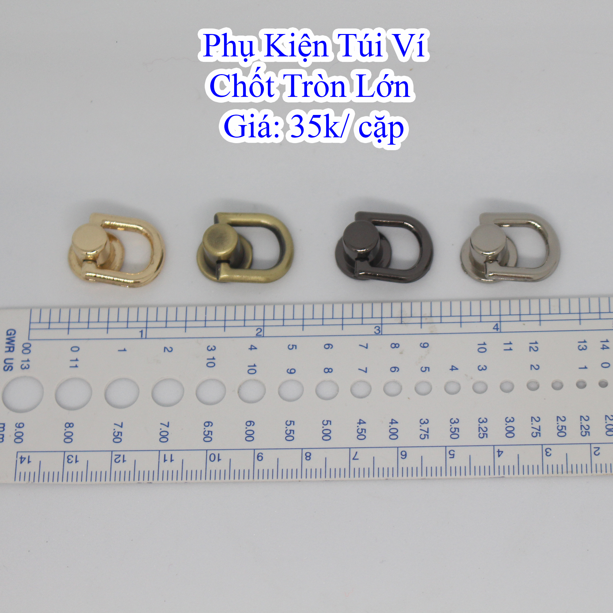 Chốt tròn lớn làm túi xách (35k/cặp)