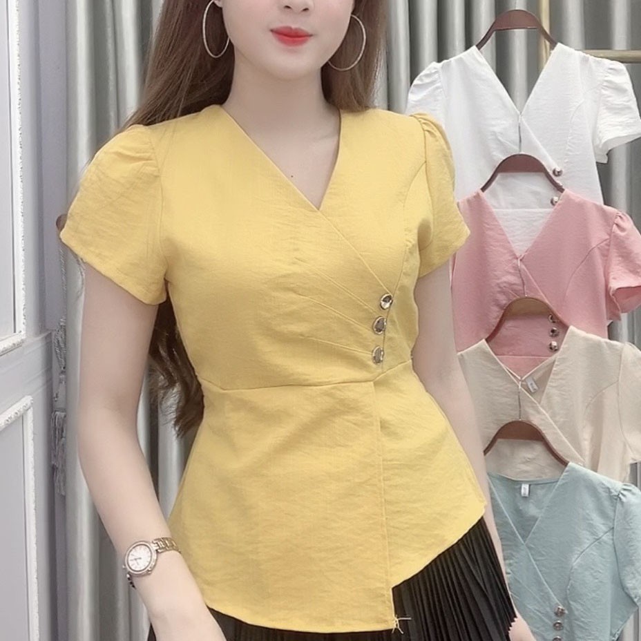 [HCM]ÁO ĐŨI CỔ TIM PHỐI NÚT SÀNH ĐIỆU_[Giá gốc tận xưởng] ( KÈM QUÀ TẶNG NGẪU NHIÊN)