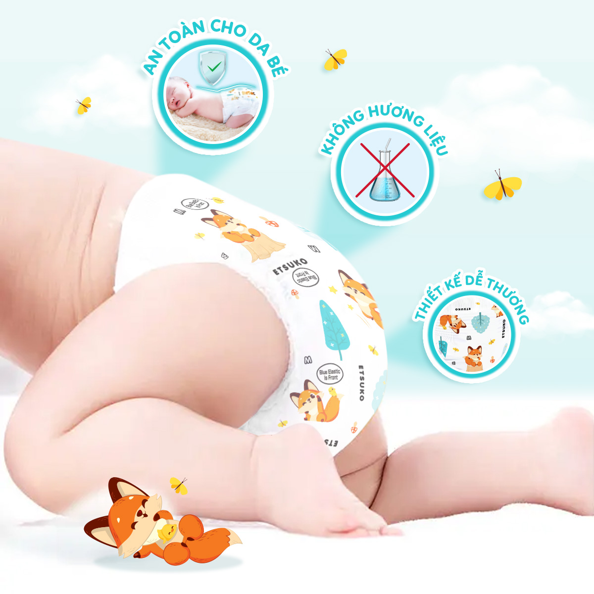 Combo 2 Bịch Tã Quần Etsuko size M 46 PCS
