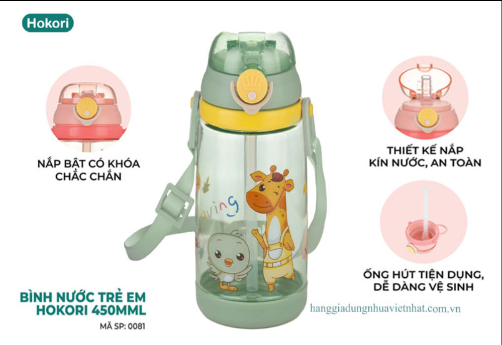 BÌNH NƯỚC TRẺ EM HOKORI 450ML - 700ML