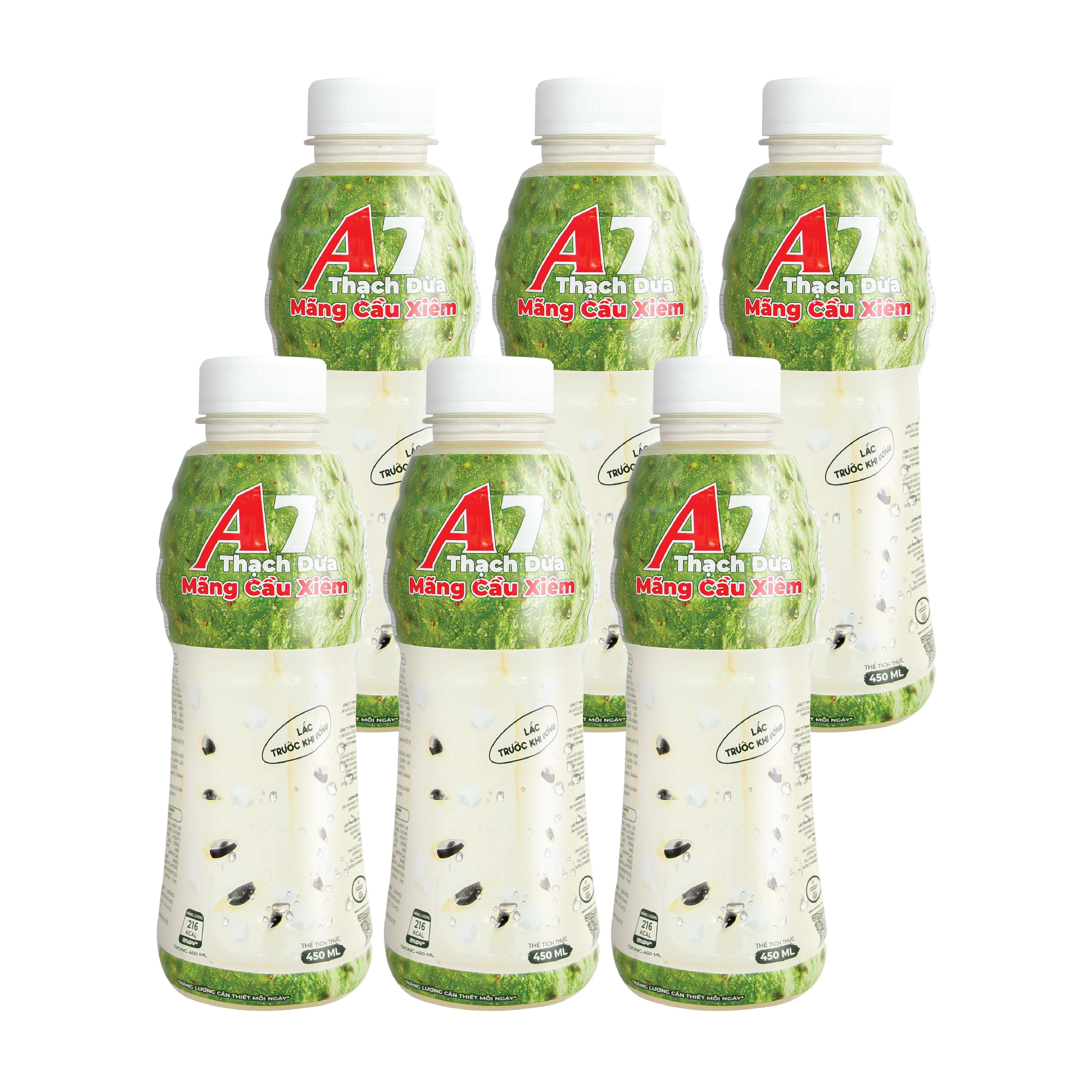 Nước Mãng Cầu Xiêm Thạch Dừa A7 450ml (Thùng 24 chai)
