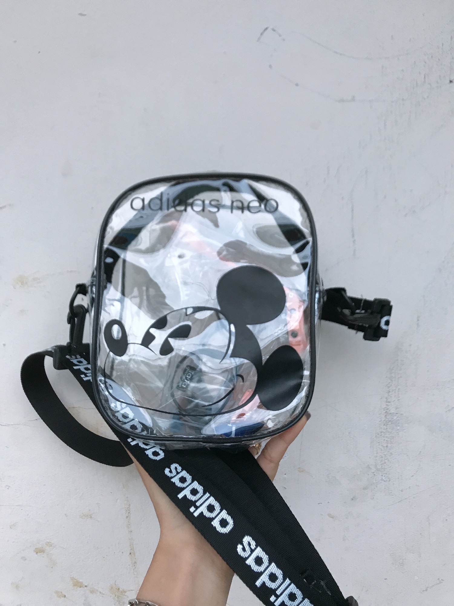 túi chéo chuột mickey trong suốt