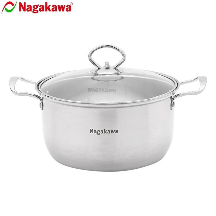 BỘ NỒI INOX NẮP KÍNH NAGAKAWA