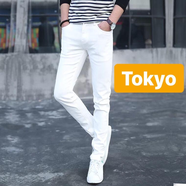 QUẦN JEAN NAM CHẤT BÒ TRẮNG TRƠN HOÀNG GIA NHẬT BẢN CAO CẤP TK-25 TOKYO FASHION