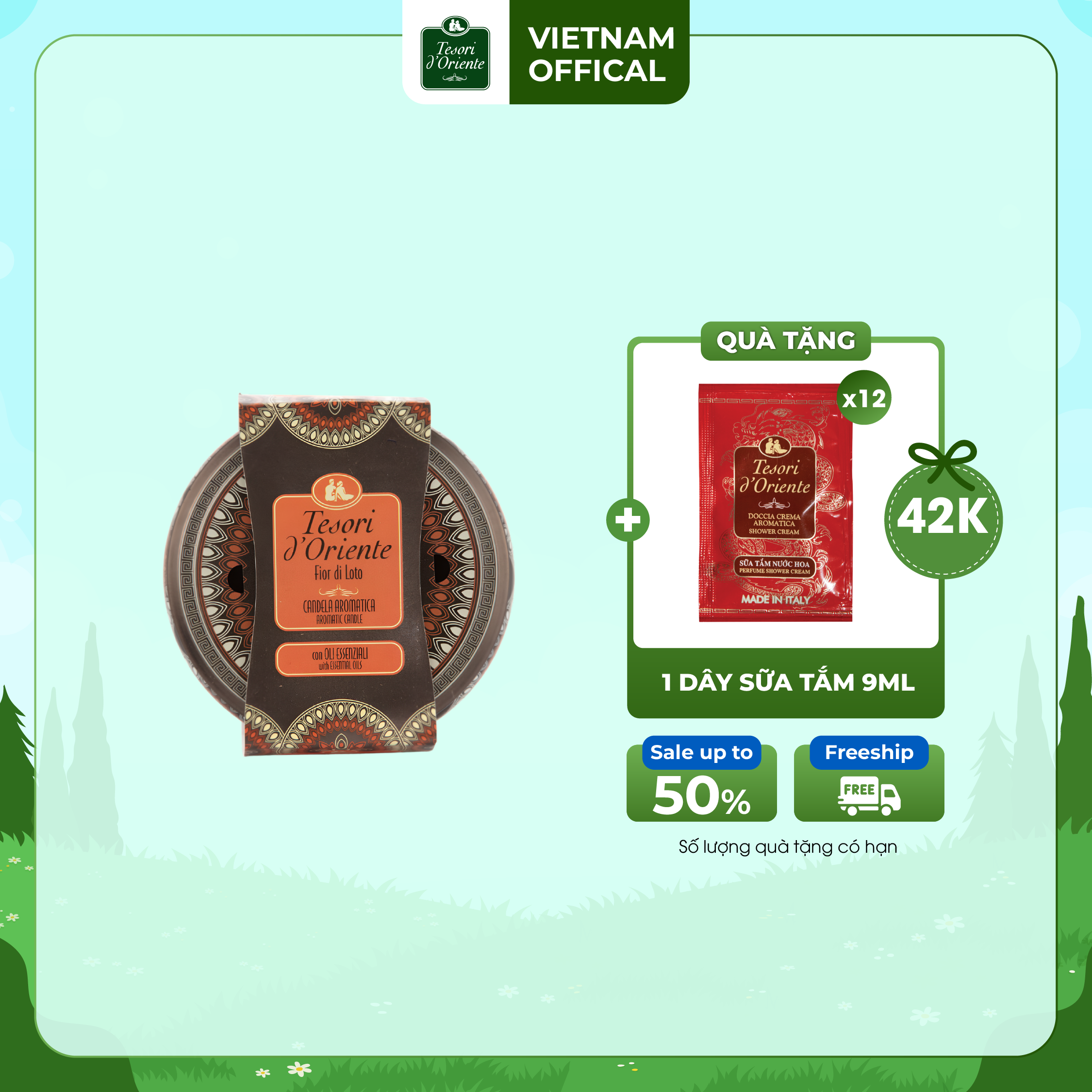 Nến thơm mini Tesori d'Oriente 110gr