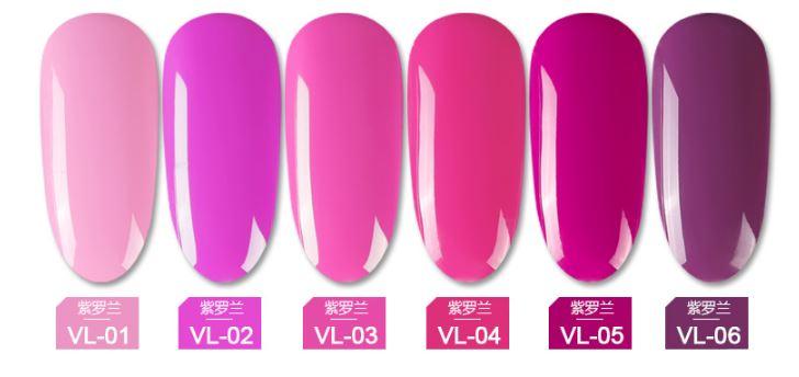 Set sơn móng gel AS Violet 6 màu chai 15ml