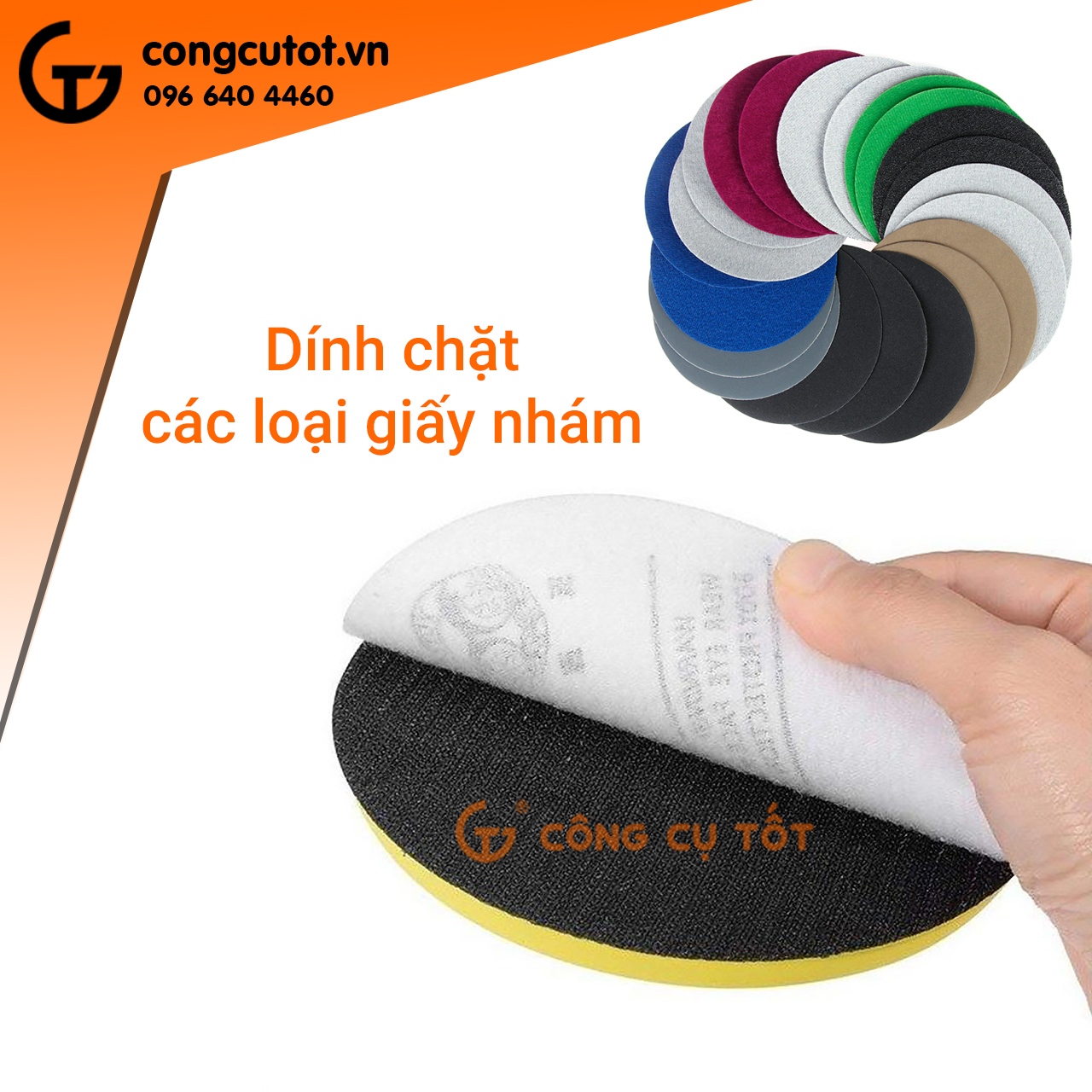 10 cái đế chà nhám tròn size tùy chọn