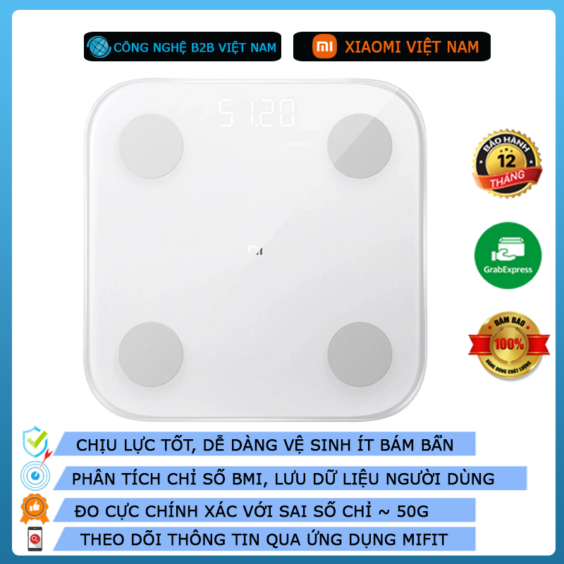 Cân sức khỏe thông minh Xiaomi Body Fat Composition Scale 2 / Global Version / Hãng Phân Phối