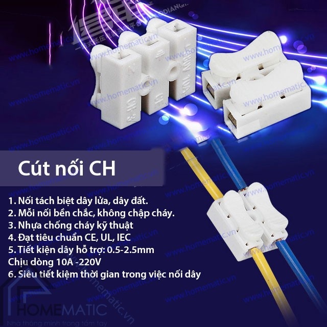 [HCM]Bộ 10 Cút nối dây điện CH-2