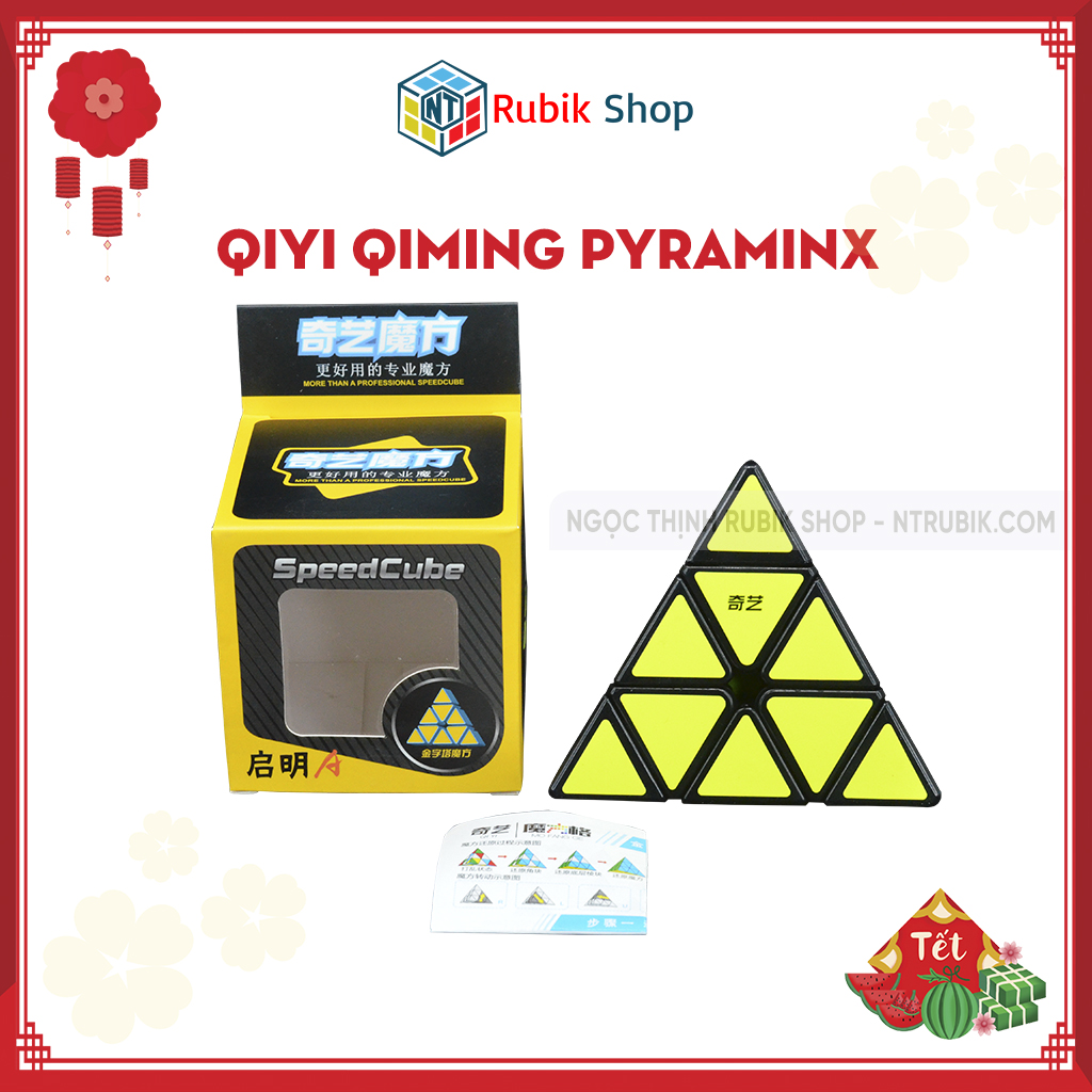 [Hoàn tiền 10%]Đồ chơi rubik Kim Tự Tháp Pyraminx - QiYi A Qiming Pyraminx Black (Màu Đen)