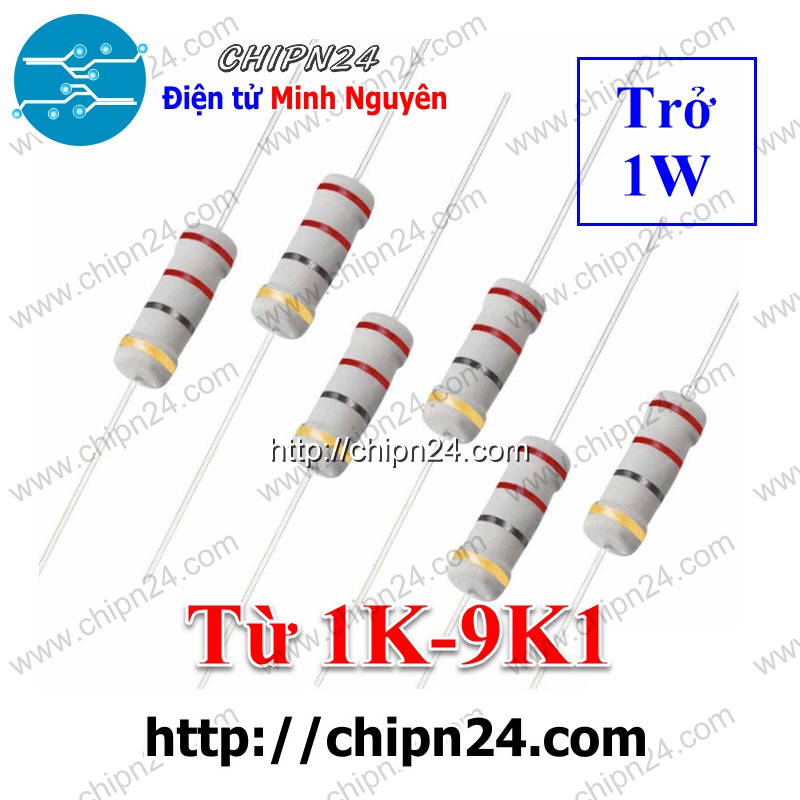 [10 con] điện trở 1w 5% (1k 1k2 1k5 1k8 2k2 2k7 3k3 3k9 4k7 5k1 5k6 6k8 8k2) - [chọn loại]