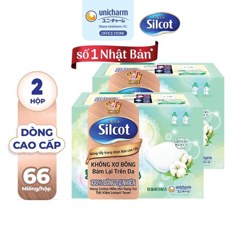 Bông Tẩy Trang Cao Cấp Silcot Soft Touch Premium Cotton 66 Miếng