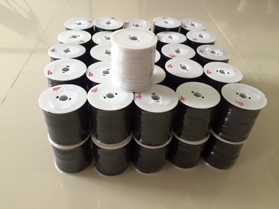 [HCM]Dây Thun Dệt Bản Số 4 Màu Đen - size 3li 100 mét.