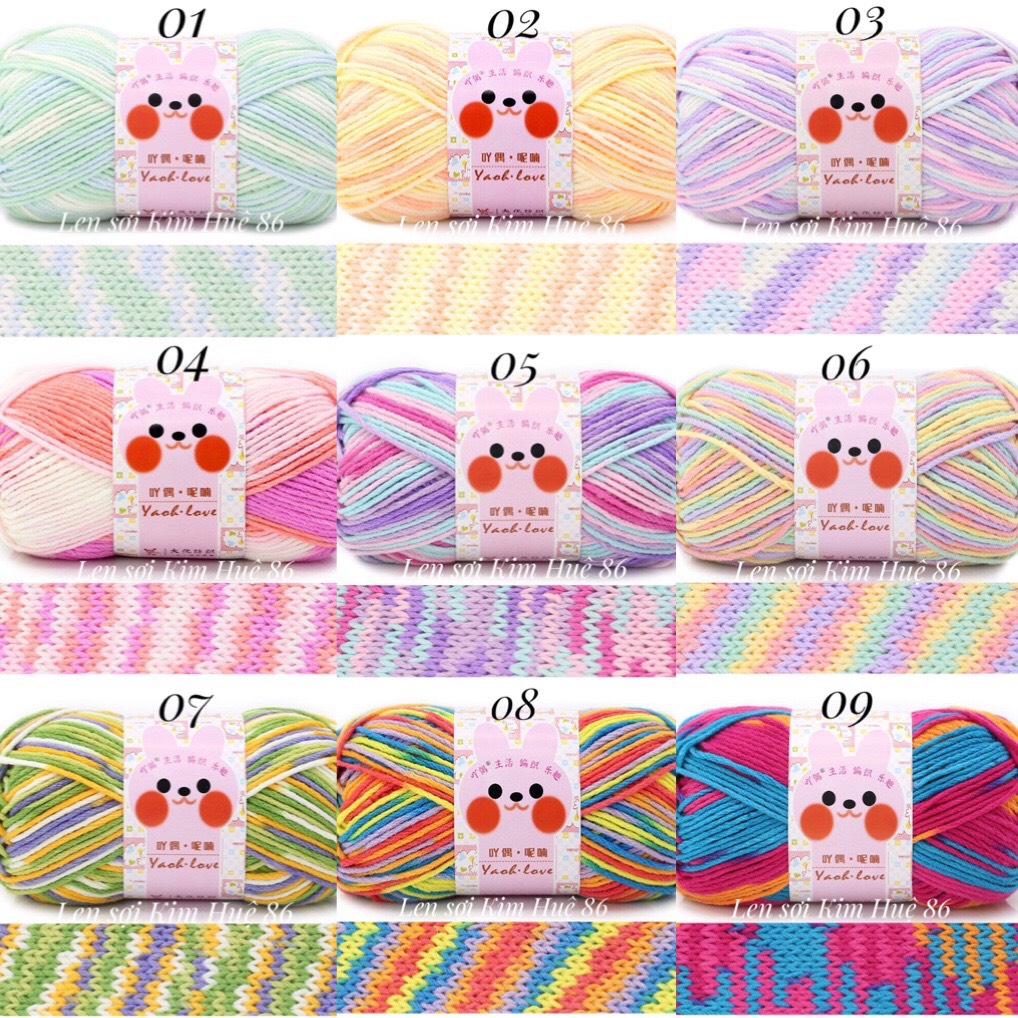 Len Yaoh Love sợi to 3mm cuộn 100g
