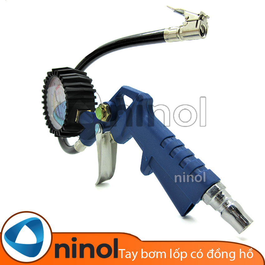 Tay bơm lốp có đồng hồ đo áp suất