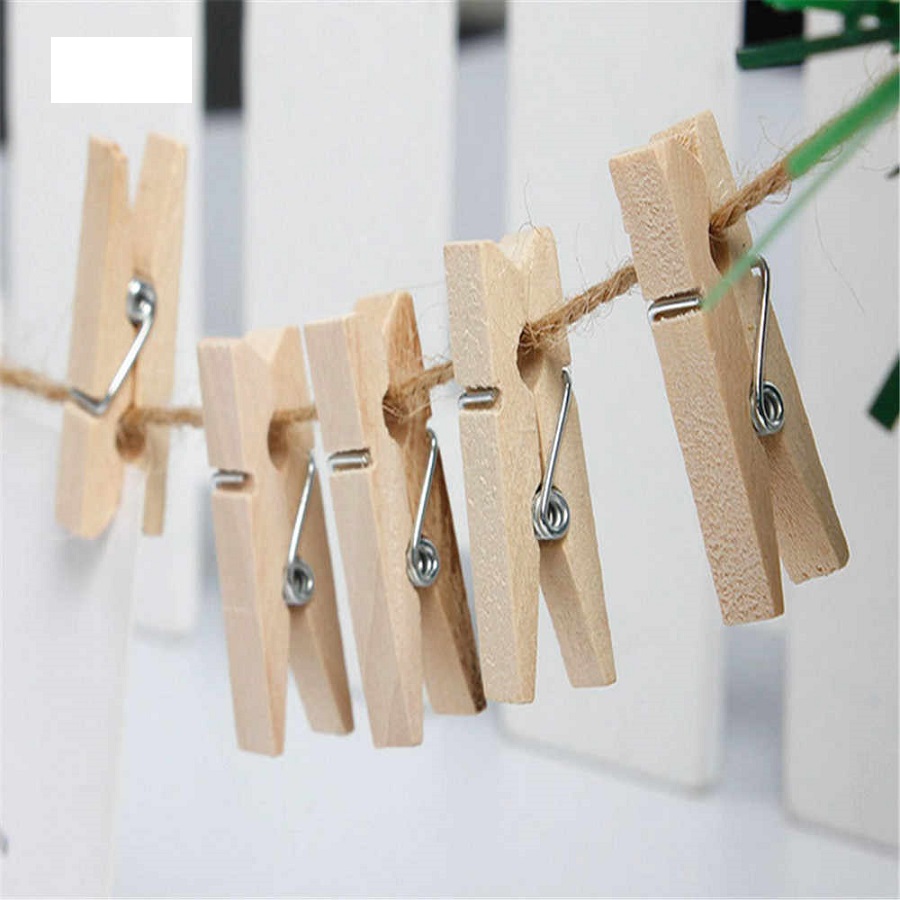 Kẹp gỗ trơn (size 3,5cm x 0,7cm) - Set 30 chiếc