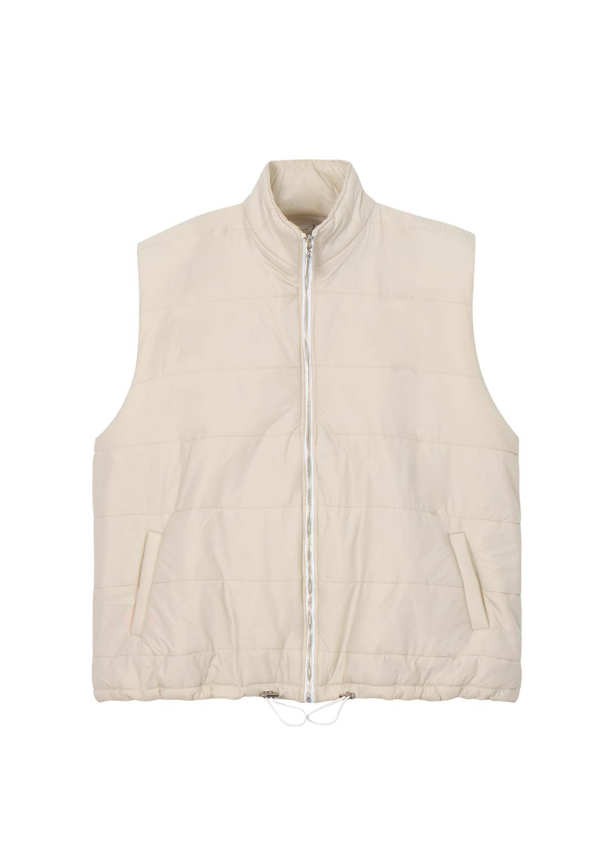Áo khoác chần bông không tay màu beige - Puffer Gilet Beige