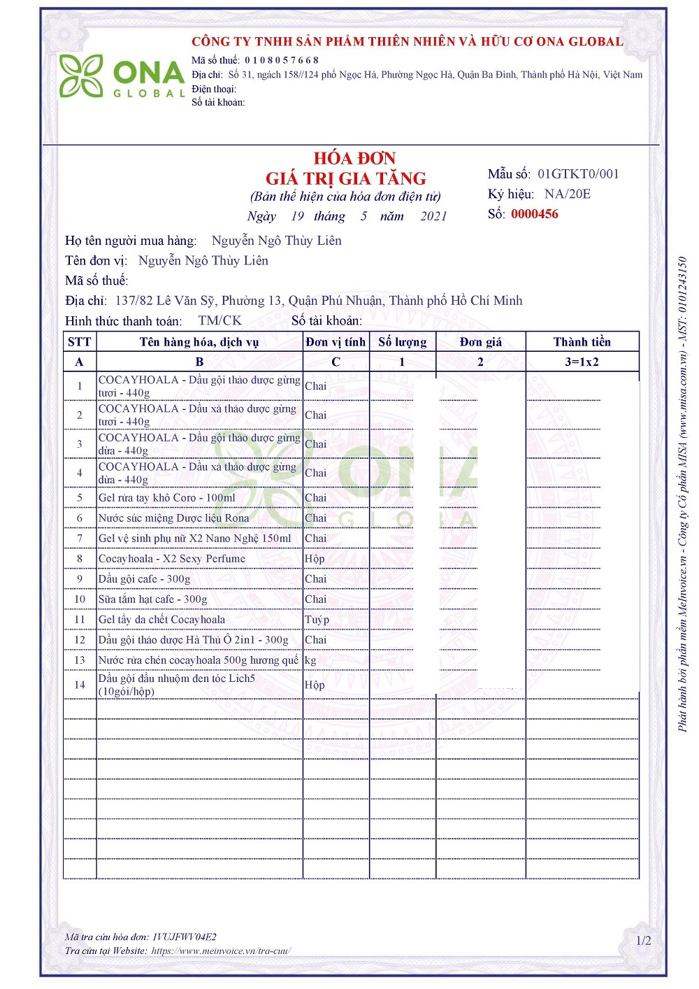 [HCM]Dầu Gội Thảo Dược Hà Thủ Ô Cocayhoala 300ml 2in1