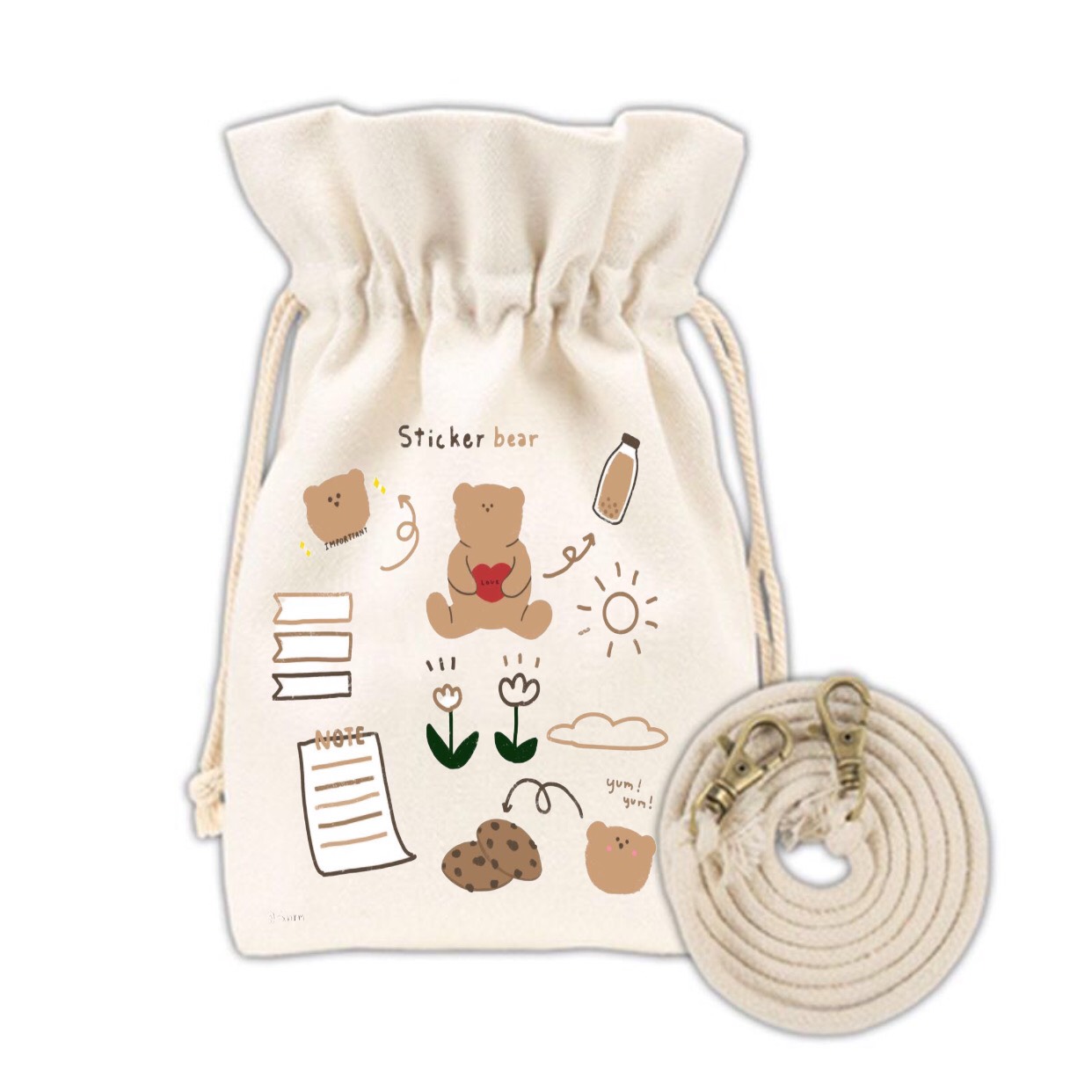 Túi vải mini dây rút dễ thương đựng vừa điện thoại ví tiền mtt0267