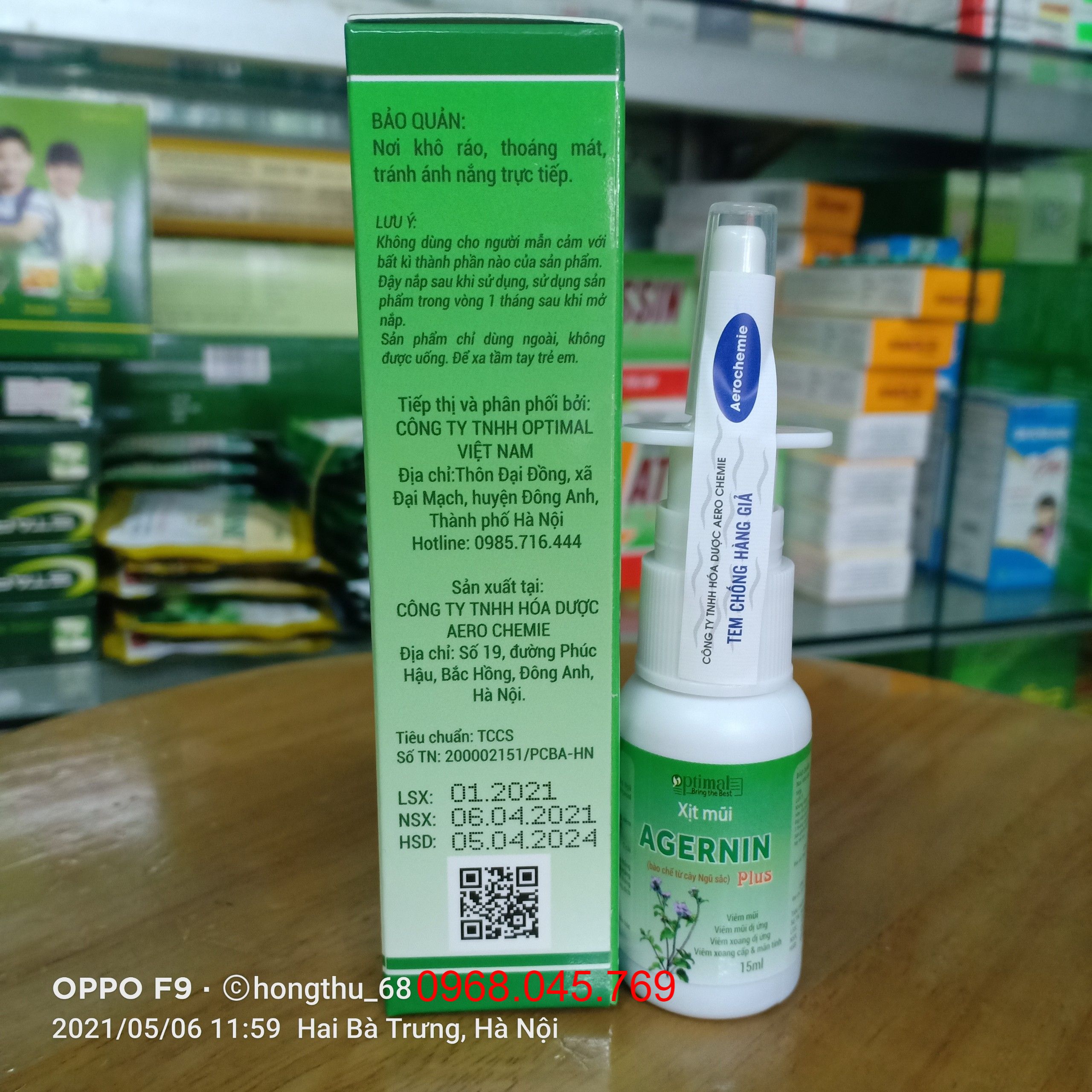 Xịt mũi AGERNIN Plus chai 15ml