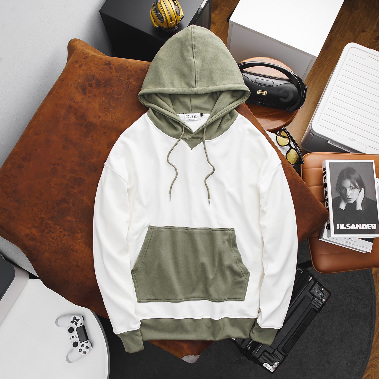 Bigsize - áo khoác bb - boiz hoodie nam chất vải bông/da cá form bigsize 90kg - 130kg - hoodie phối