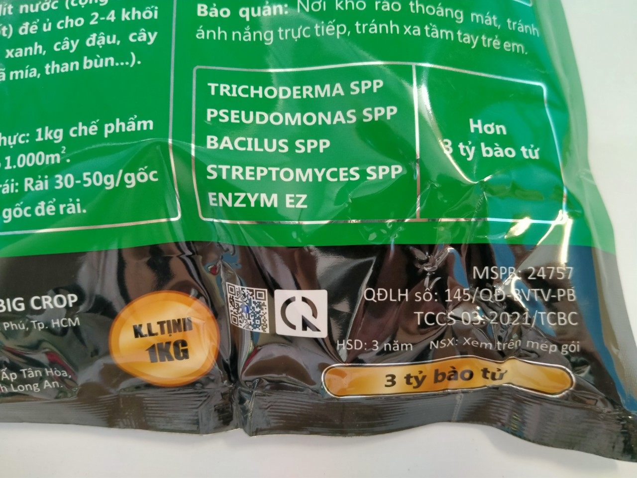 Nấm Đối Kháng TRICHODERMA 1kg. Ủ phân, xử lý đất trồng