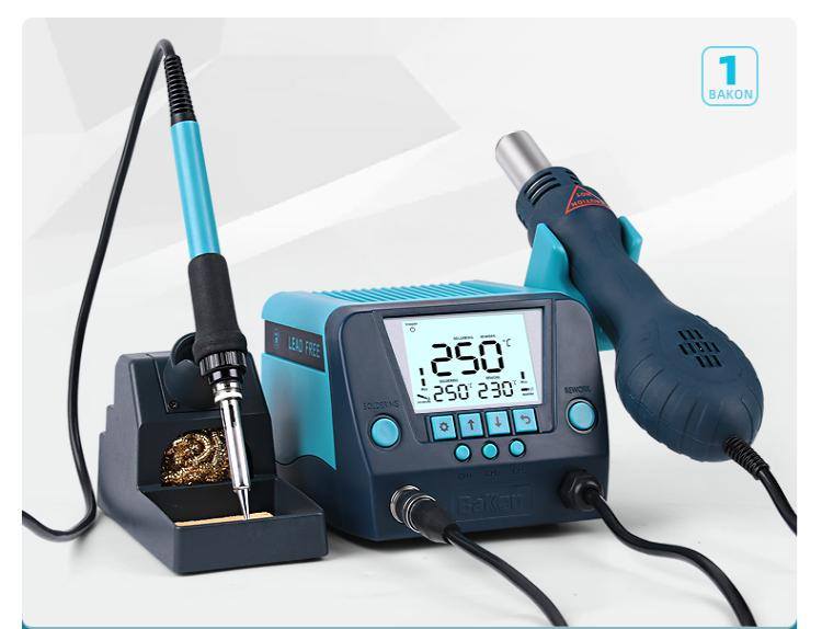 Bộ trạm hàn khò  2 trong 1, máy hàn khò BAKON White Light BK881 90W 220V