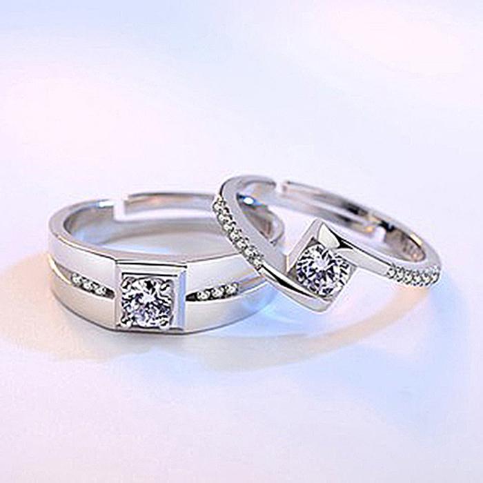 NHẪN ĐÔI TÌNH YÊU BẠC 925 CAO CẤP