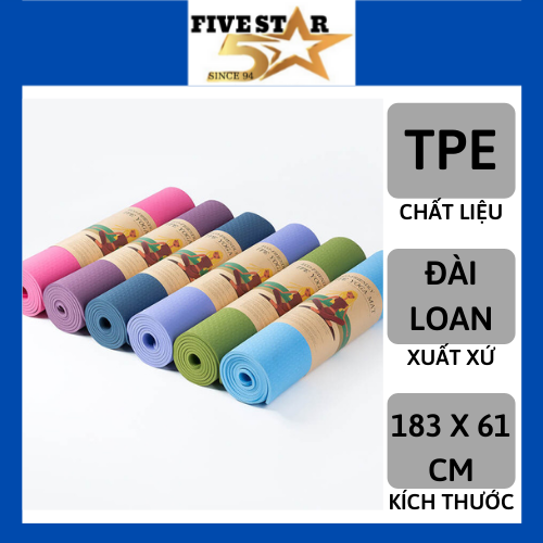 GIAO MÀU NGẪU NHIÊN  CÓ SẴN Thảm tập yoga TPE 2 lớp 6mm cao cấp - thảm tập